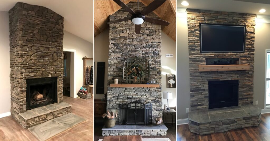 Can a Stone Veneer Fireplace Be Installed Over an Existing Brick Fireplace?
